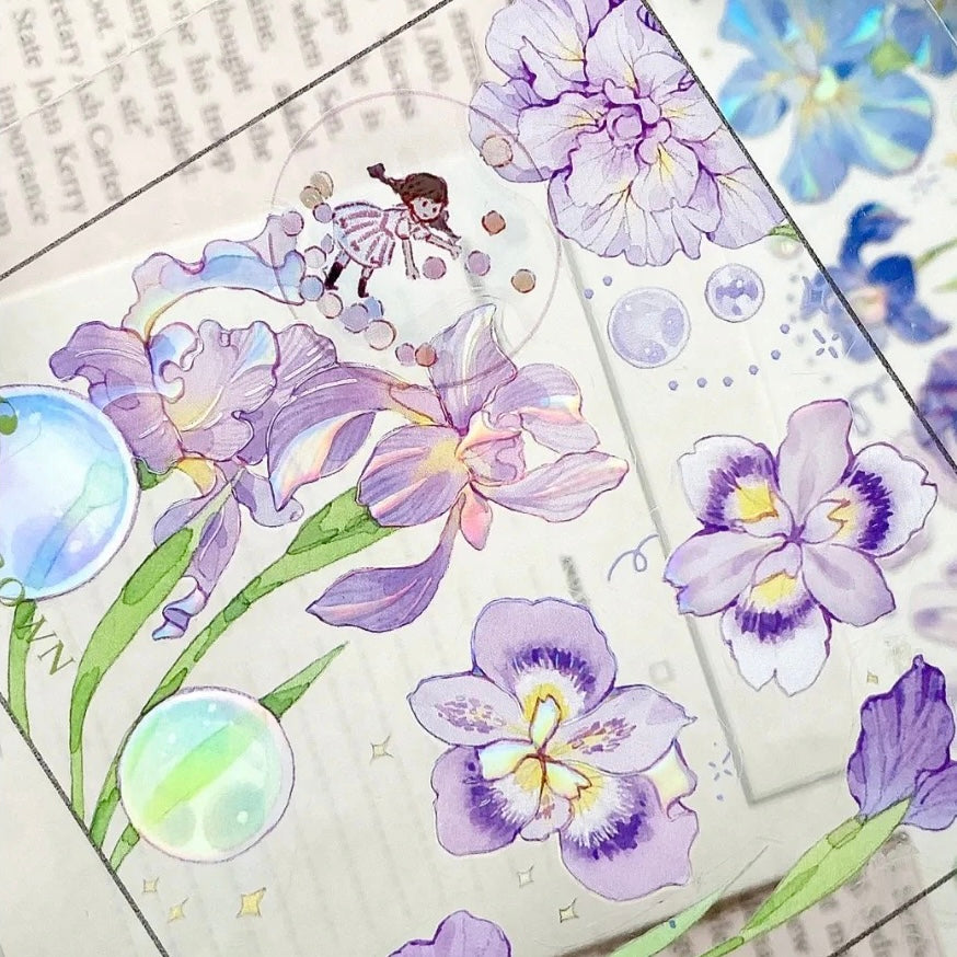 HYY studio iris flower rainbow crystal pet tape
