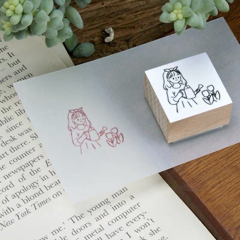 B.Book Girl's Daily II Rubber Stamps