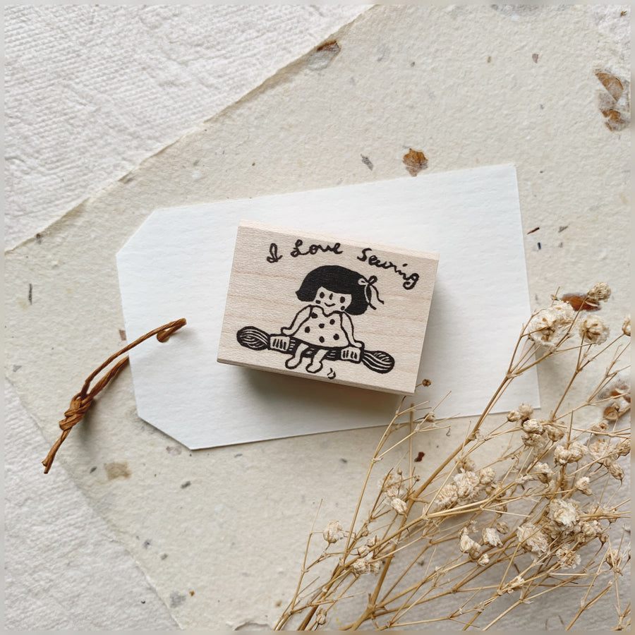 Hankodori original rubber stamp - I Love Sewing