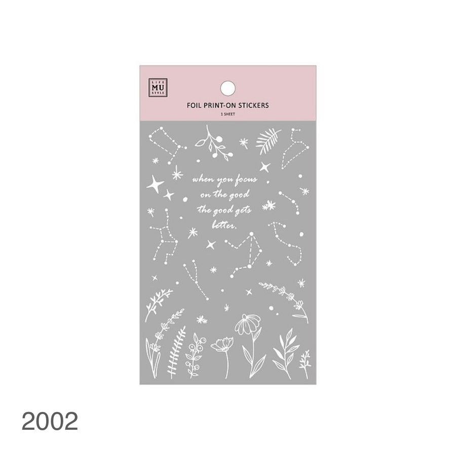MU foil print on sticker - constellation 2002