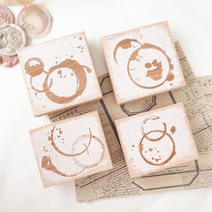 Journal Pages coffee stain rubber stamps