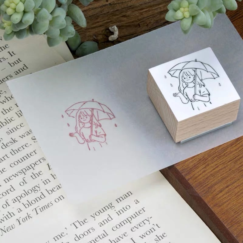 B.Book Girl's Daily II Rubber Stamps