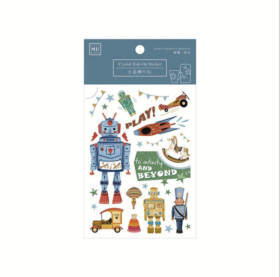 MU Crystal Rub-on sticker 012 - Robots