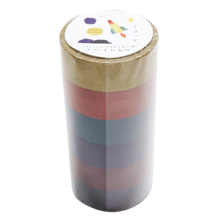 Saien x Miki Tamura multi colour washi tape 6 colour set - 1