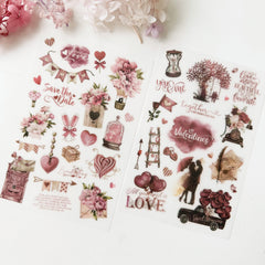 Journal Pages "love story" print on sticker