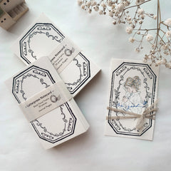 Journal Pages Black Floral Frame letterpress Notecard