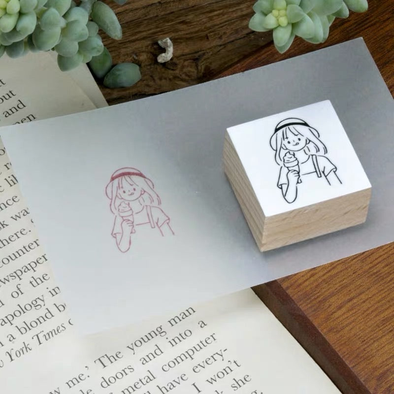 B.Book Girl's Daily II Rubber Stamps