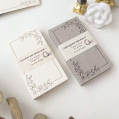 Journal Pages letterpress memo card - cadre vintage
