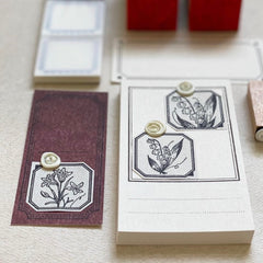 Rabbitoffee flower frame Rubber Stamps