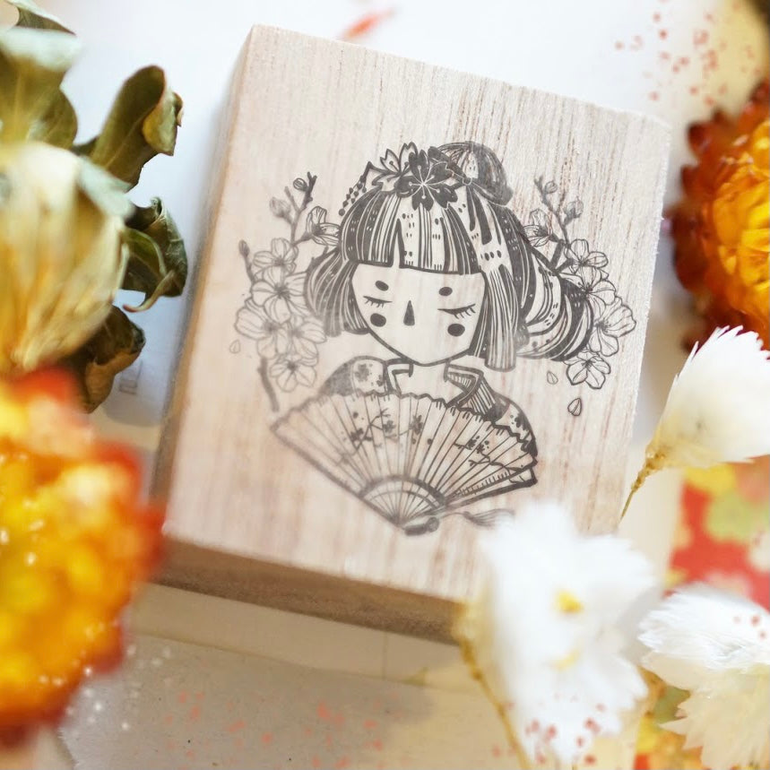 Black Milk Project Rubber Stamp - Whimsical Portrait (Geisha)