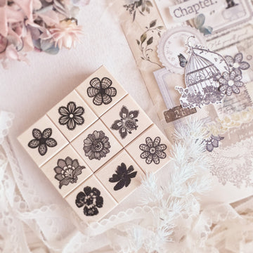 Journal Pages “Floral sweet lace” rubber stamp set