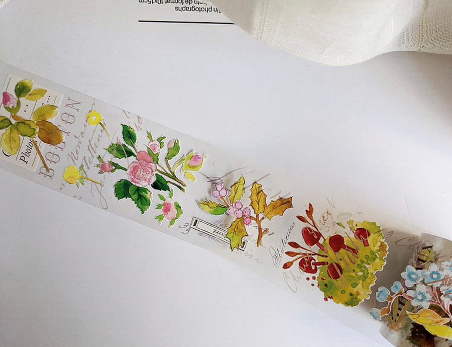 Usagiprint vintage flower 5cm pet tape - P23