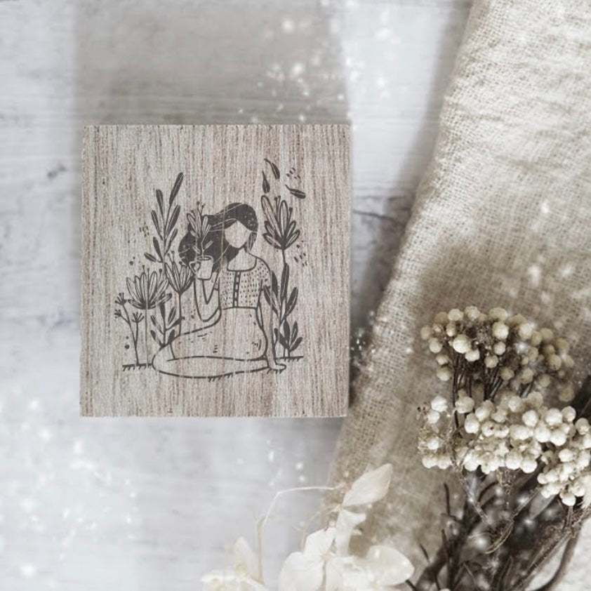 Black Milk Project Rubber Stamp - Plant in a tea cup