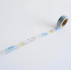 YOHAKUヨハク Collage Washi Tape - Y-100 Ashita no Hikari