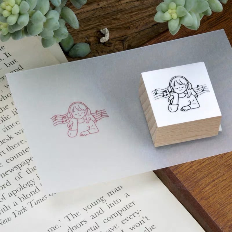 B.Book Girl's Daily II Rubber Stamps