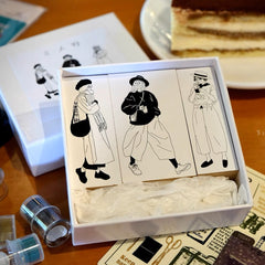 Little fish " threesome " rubber stamp set