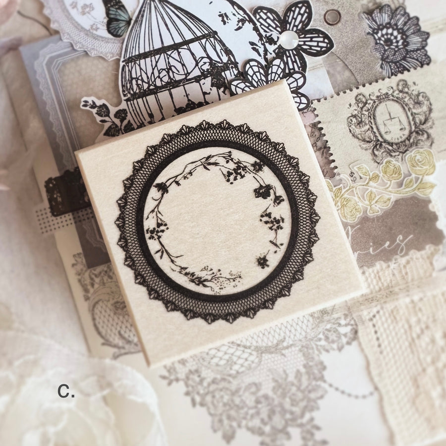 Journal Pages “In love with lace” rubber stamps - love lace