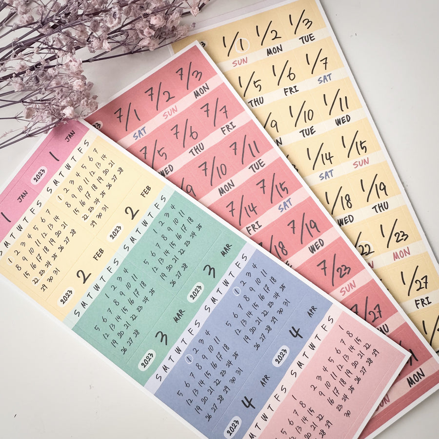 12 MONTHLY PLANNER Stickers.Journal Calendars.Journal Stickers