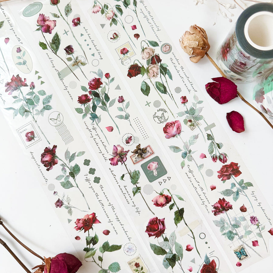 Baicangjia studio rose garden pet tape & washi tape