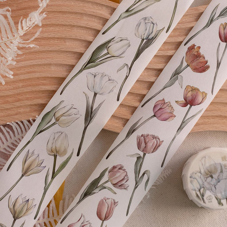 Loidesign Warm Color Tulip 5cm Washi & pet Tape