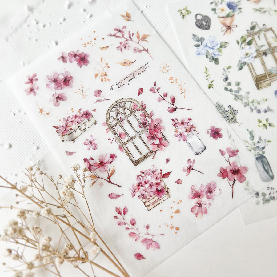 Journal Pages print on sticker - flower grow