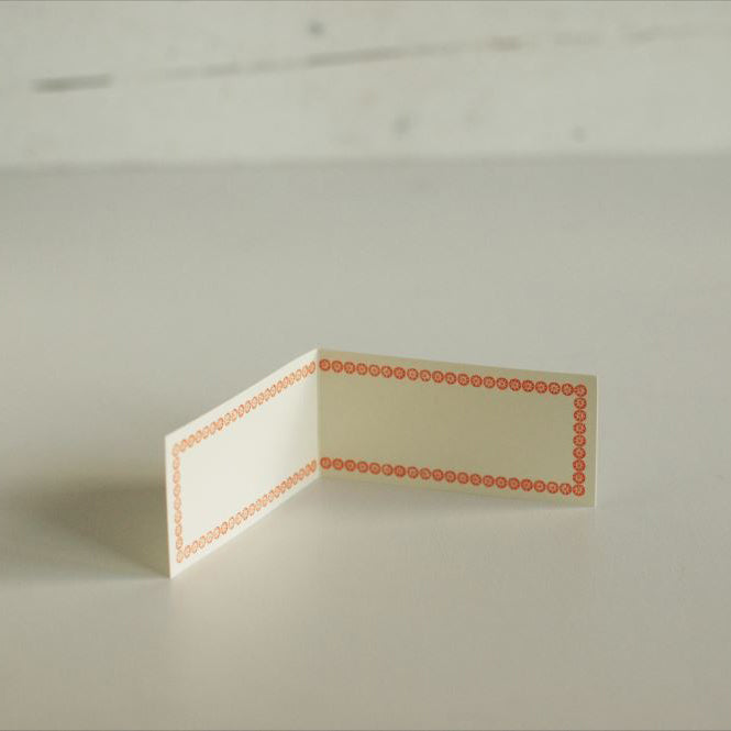 Classiky Letterpress Folded Memo Card (Orange / Rose Madder/ Eggplant)